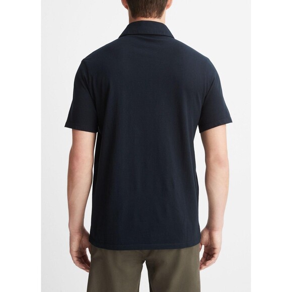 Vince Garment Dye Cotton True Black Polo Shirt Size XL - Picture 3 of 7